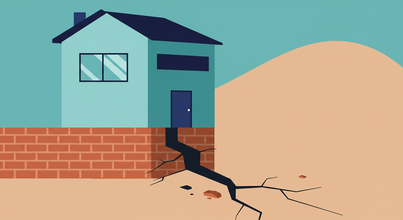 A landlord reviews mortgage documents while looking at a residential rental property.
