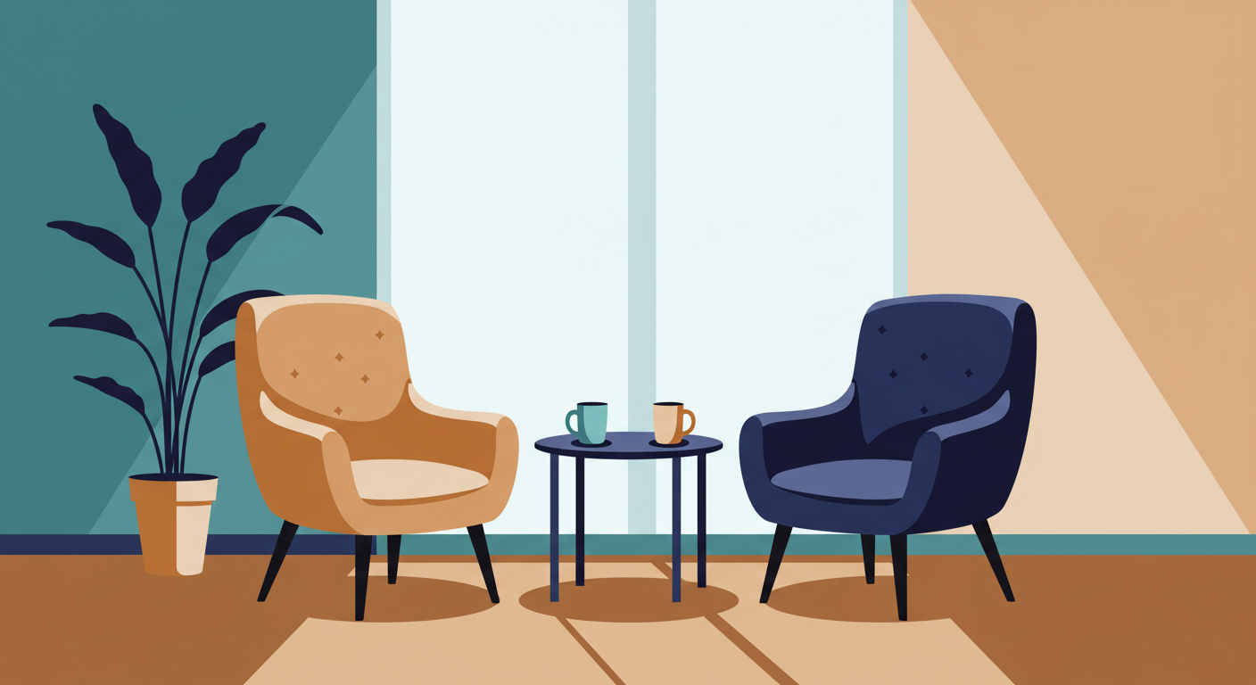 A landlord and tenant shake hands in a bright, modern apartment, smiling.