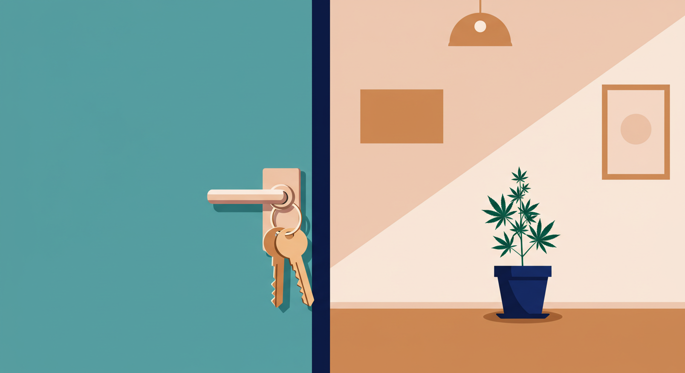 A signed lease agreement and a pen resting on a wooden desk next to a set of keys.