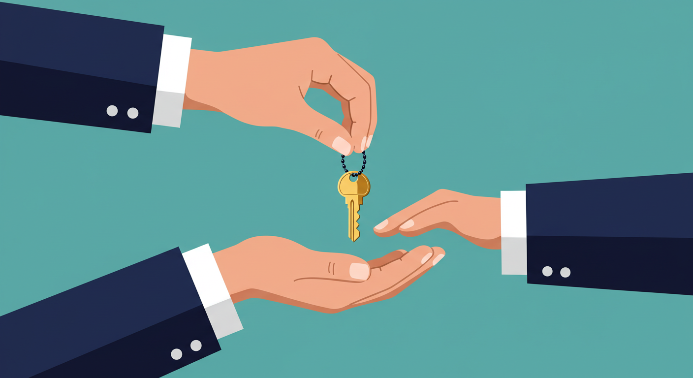 A set of house keys with a simple wooden house-shaped keychain on a table.