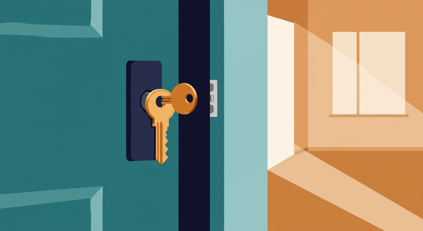 A set of house keys resting on a wooden table next to a signed lease agreement.